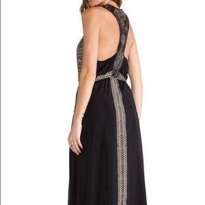 Twelfth Street by Cynthia Vincent Pyramids Silk and Leather Maxi Dress